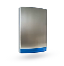 JABLOTRON JA-1X1A-C-ST-B, hangjelző előlap, rozsdamentes acél, kék prizmával