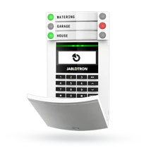 JABLOTRON JA-154E, vezeték nélküli kezelőegység, LCD kijelző, billentyűzet, RFID