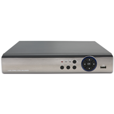 IdentiVision IHD-RE4512P, 4 csatornás 5MP AHD/TVI/CVI vagy 16x2MP/ 8x5MP IP hibrid rögzítő, 4db audió bemenet