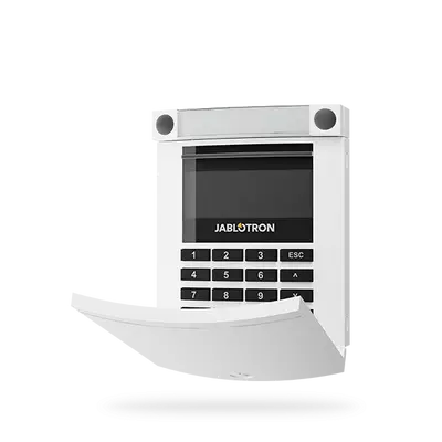 JABLOTRON JA-114E-WH, vezetékes, címezhető kezelőegység, LCD kijelző, billentyűzet