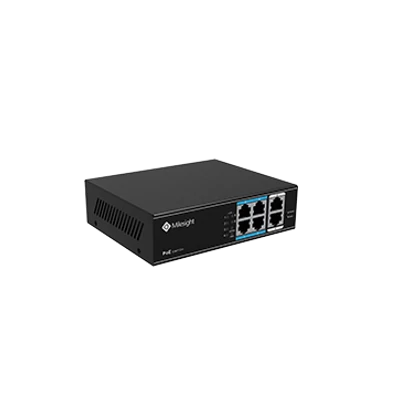 Milesight MS-S0204-EL 6/4 POE switch, 4X10/100Mbps PoE + 2X100Mbps uplink