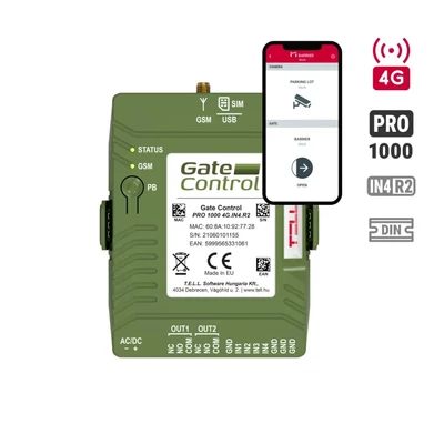 TELL GSM Gate Control PRO 1000 DIN rail - 4G.IN4.R2 komunikátor