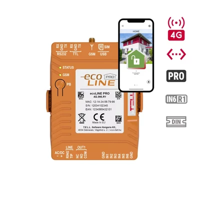 TELL ecoLINE PRO DIN rail – ETH.4G.IN6.R1 kommunikátor