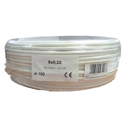 VEZETÉK  8x0.22 (mm2), 8 eres riasztó kábel, Ft/m